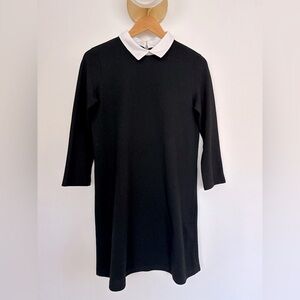 Zara - Mini Black Dress with White Collar - Size Medium